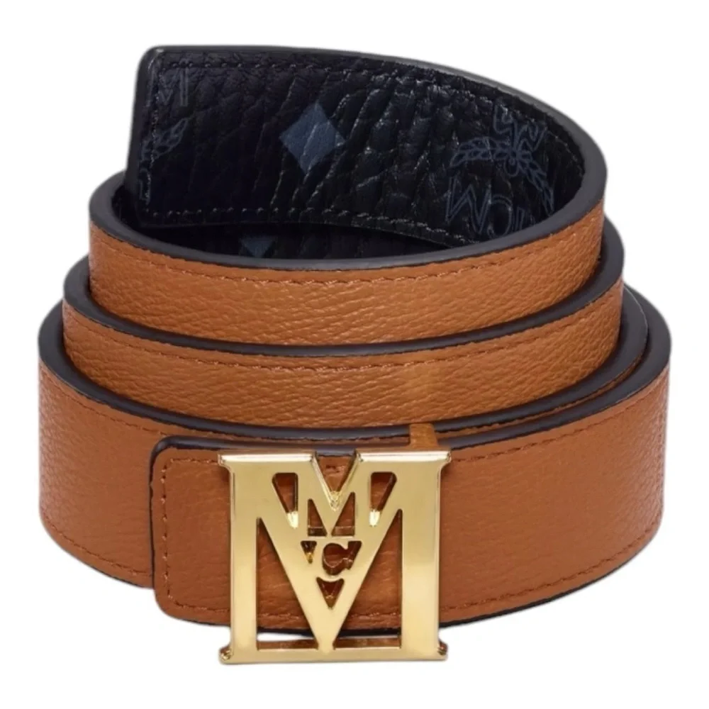 MCM Reversible Belt -MENA M REVERSIBLE BELT 2.5 CM IN‎ VISETOS Size 100